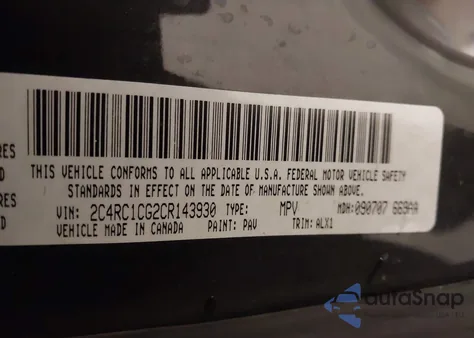 2012 Chrysler Town & Country Touring-L из США, поврежденный, VIN 2C4RC1CG2CR143930